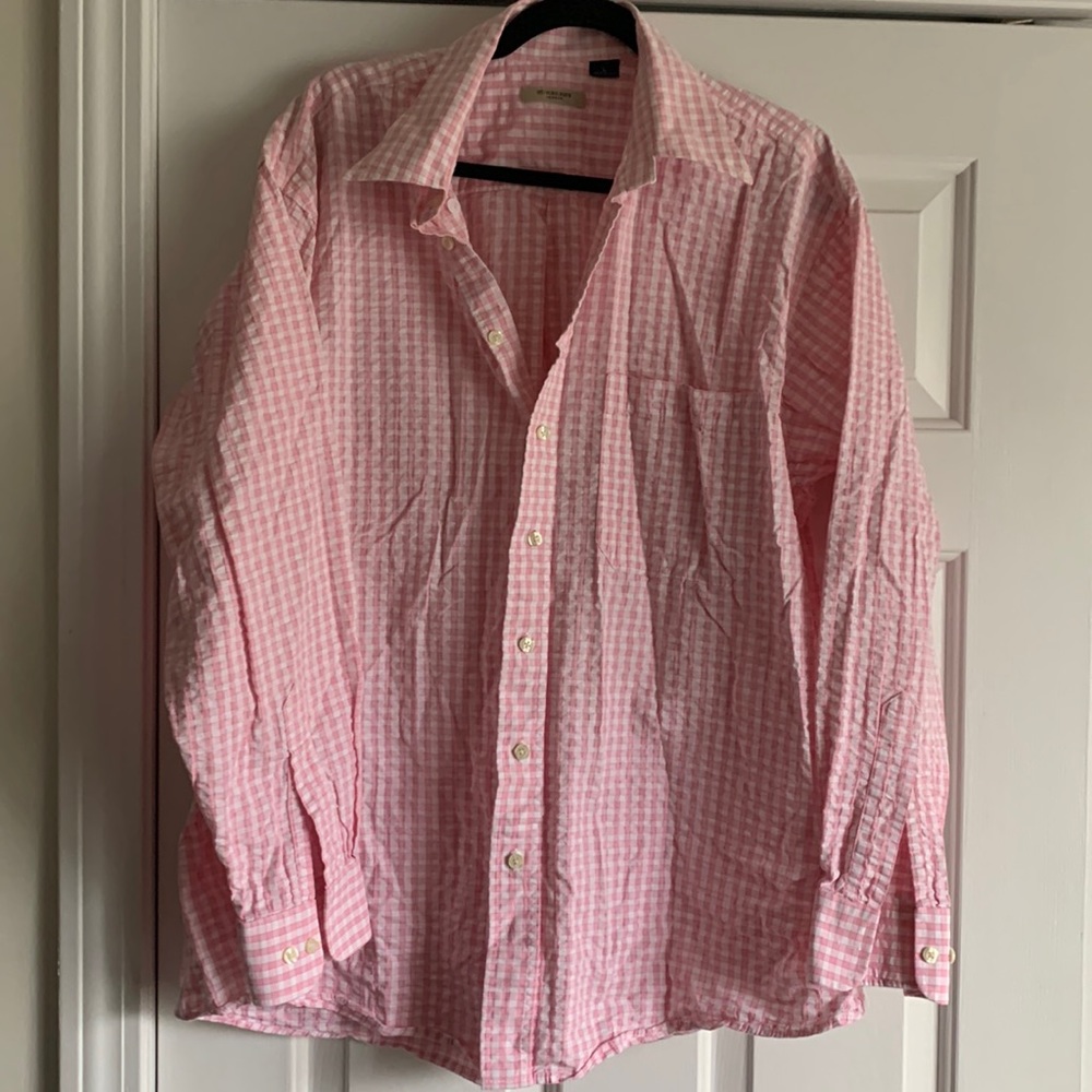 Burberry men’s casual button down pocket shirt